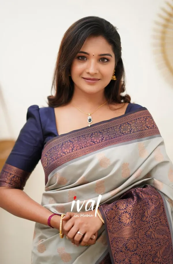 Banarasi_Soft_Silk_CREAM-NAVY-BLUE_Premium-Fancy_Saree_With_Blouse_For_Women