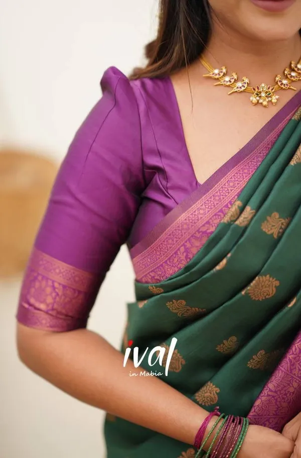 Banarasi_Soft_Silk_GREEN-PYAJI_Premium-Fancy_Saree_With_Blouse_For_Women