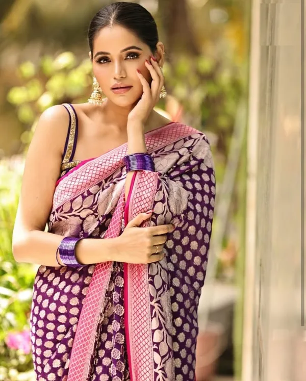 Banarasi_Soft_Silk_WINE-GAJARI_Premium-Fancy_Saree_With_Blouse_For_Women