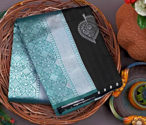 Banarasi_Soft_Silk_BOTTLE-GREEN_Premium-Fancy_Saree_With_Blouse_For_Women