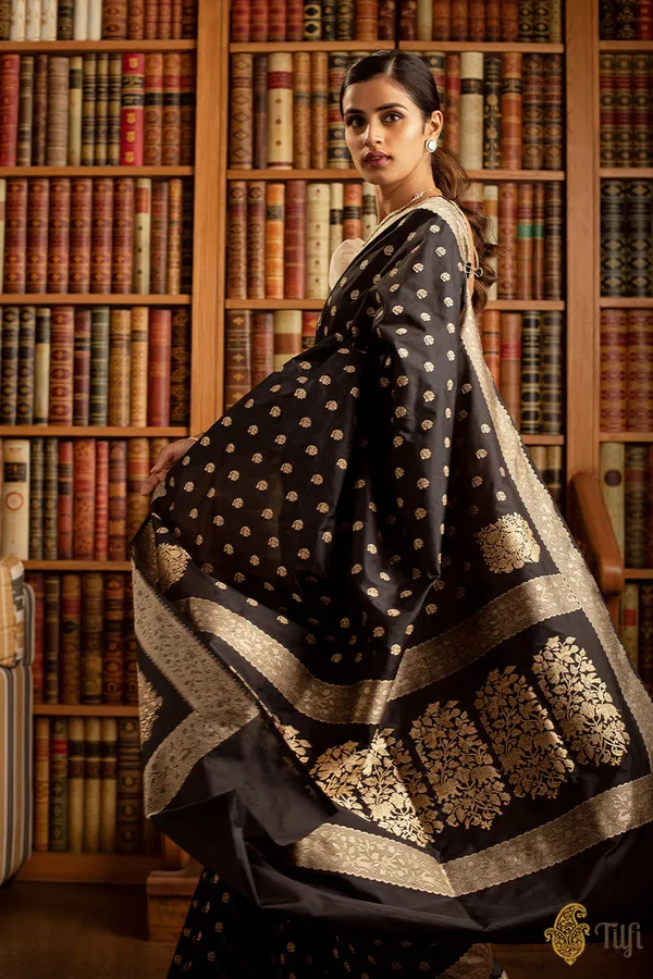 Banarasi_Soft_Silk_BLACK_Premium-Fancy_Saree_With_Blouse_For_Women