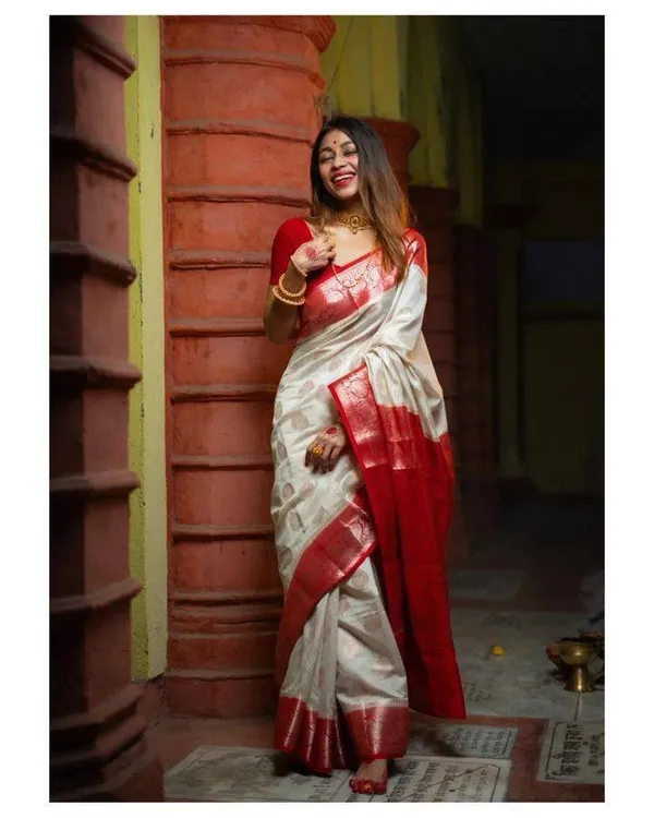 Banarasi_Soft_Silk_OFF-WHITE-RED_Premium-Fancy_Saree_With_Blouse_For_Women