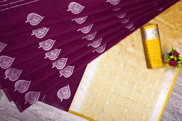 Banarasi_Soft_Silk_WINE_Premium-Fancy_Saree_With_Blouse_For_Women