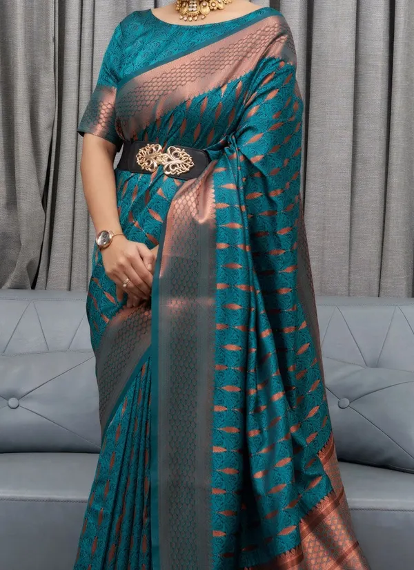 Banarasi_Soft_Silk_RAMA_Premium-Fancy_Saree_With_Blouse_For_Women