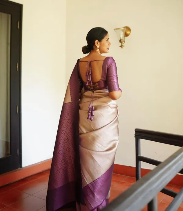 Banarasi_Soft_Silk_CHIKU-WINE_Premium-Fancy_Saree_With_Blouse_For_Women