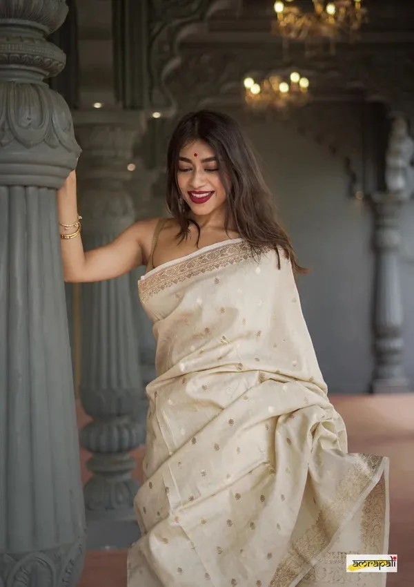 Pure_Soft_Cotton_CREAM_Premium-Fancy_Saree_With_Blouse_For_Women