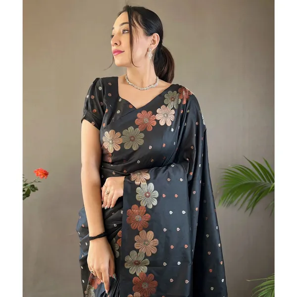 Banarasi_Soft_Silk_BLACK_Premium-Fancy_Saree_With_Blouse_For_Women