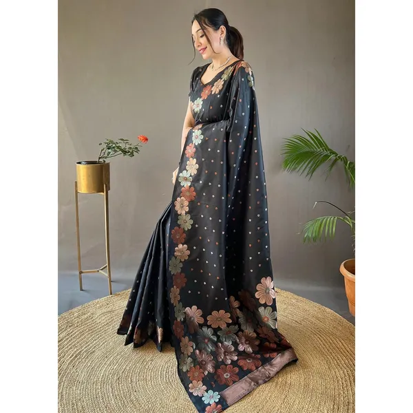 Banarasi_Soft_Silk_BLACK_Premium-Fancy_Saree_With_Blouse_For_Women