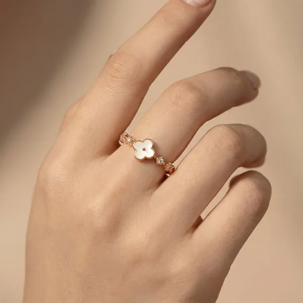 Rose_Gold_Plated_Alloy_Blush_Clover_Ring_For_Women
