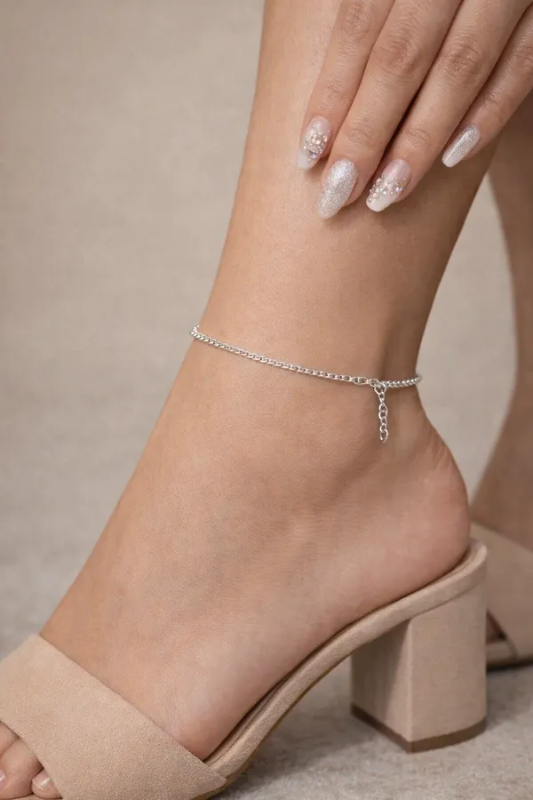 Sterling_Silver_Stainless_Steel_Eight_Circle_Anklet_For_Women