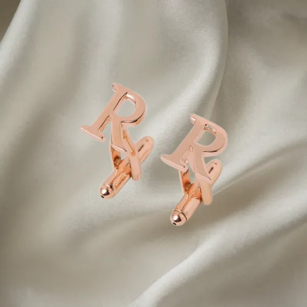 Pack_Of_2_Rose_Gold_Single_Initials_Cufflinks
