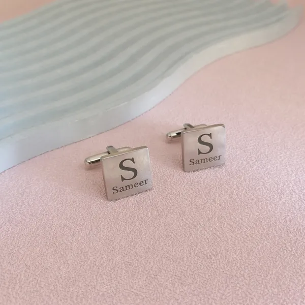 Pack_Of_2_Silver_Personalized_Name_Cufflinks_With_Initial