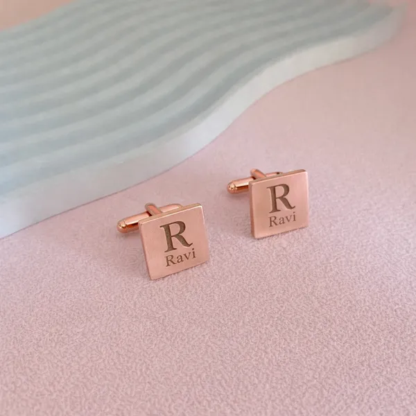 Pack_Of_2_Rose_Gold_Personalized_Name_Cufflinks_With_Initial