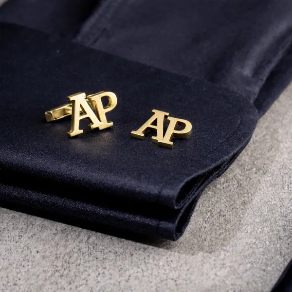 Pack_Of_2_Gold_Initials_Cufflinks