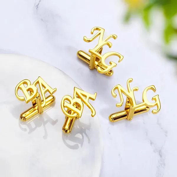 Pack_Of_2_Gold_Initials_Cufflinks