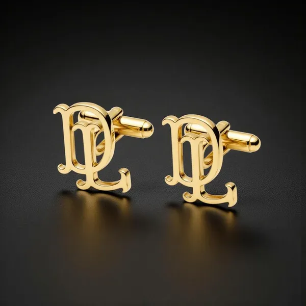 Pack_Of_2_Gold_Initials_Cufflinks