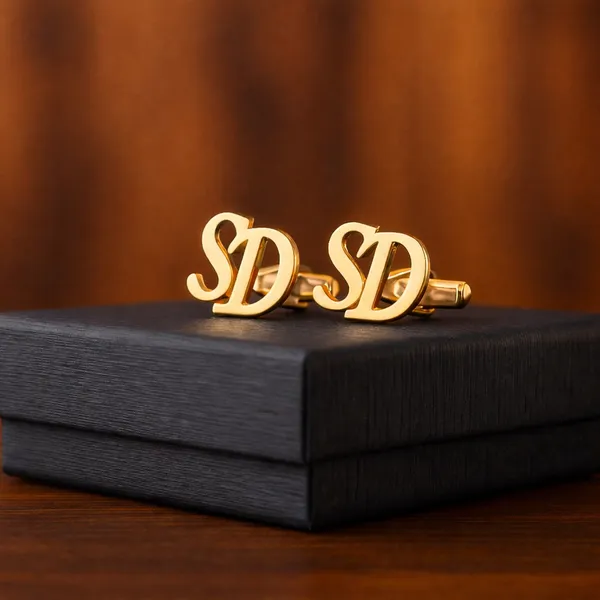 Pack_Of_2_Gold_Initials_Cufflinks