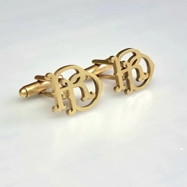 Pack_Of_2_Gold_Initials_Cufflinks