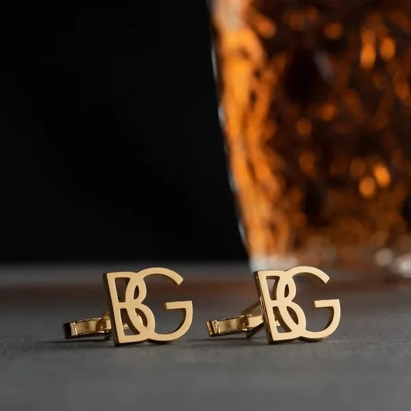 Pack_Of_2_Gold_Initials_Cufflinks