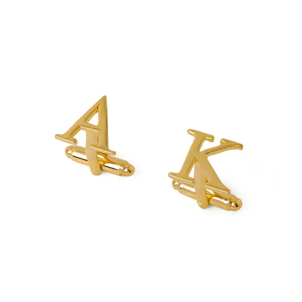 Pack_Of_2_Gold_Single_Initials_Cufflinks