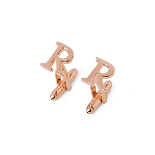 Pack_Of_2_Rose_Gold_Single_Initials_Cufflinks