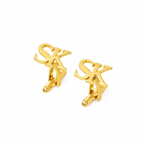 Pack_Of_2_Gold_Two_Initials_Cufflinks