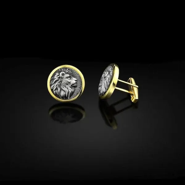 Pack_Of_2_Gold_Lion_Cufflinks