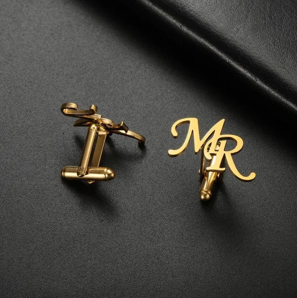 Pack_Of_2_Gold_Initials_Cufflinks