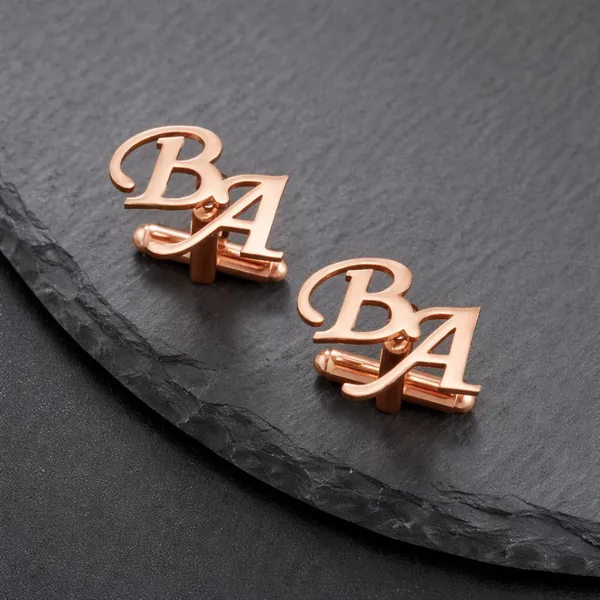 Pack_Of_2_Rose_Gold_Initials_Cufflinks