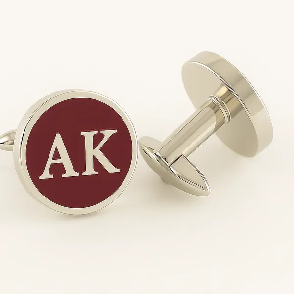 Pack_Of_2_Burgundy_Red_Initials_Monogram_Cufflinks_With_Enamel