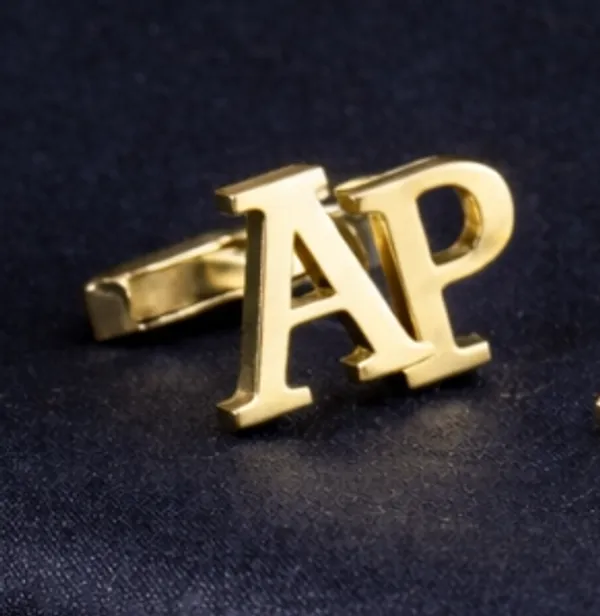 Pack_Of_2_Gold_Initials_Cufflinks