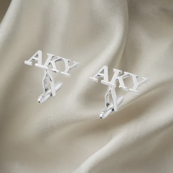 Pack_Of_2_Silver_Triple_Initial_Cufflinks