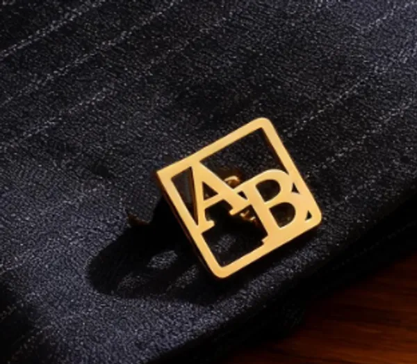 Pack_Of_2_Gold_Initials_Cufflinks