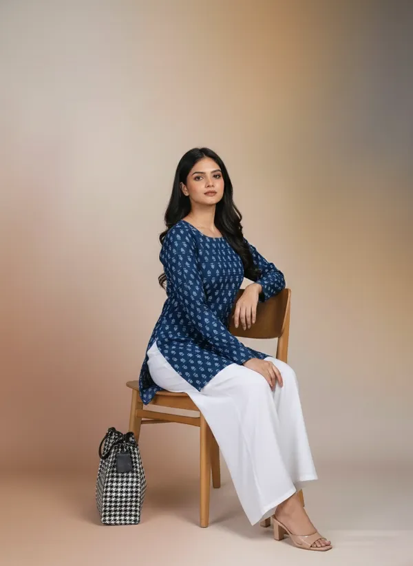 Blue_Cotton_Premium_And_Elegant_Kurti_For_Women