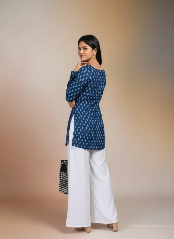 Blue_Cotton_Premium_And_Elegant_Kurti_For_Women