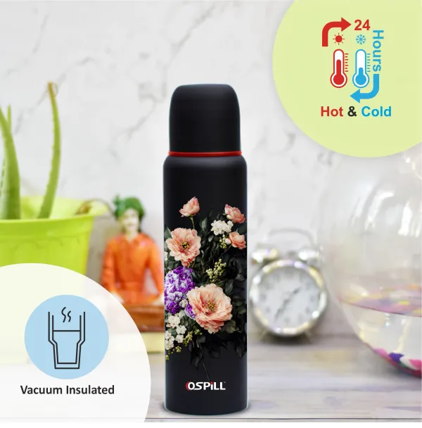Black_Floral_Print_Stainless_Steel_Zeta_Fridge_Bottle