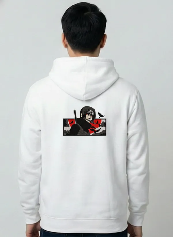 White_Anime_Character_Print_Hoodie_Sweatshirt_For_Unisex