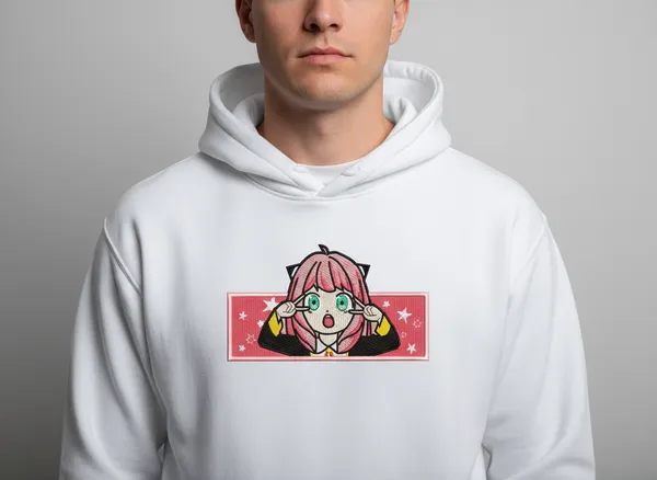 White_Anime_Character_Print_Hoodie_For_Unisex