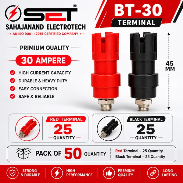 SET_BT-30_Terminal_–_30_Ampere_Premium_Quality_Electrical_Terminal_|_Pack_of_50