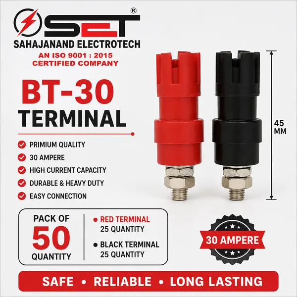 SET_BT-30_Terminal_–_30_Ampere_Premium_Quality_Electrical_Terminal_|_Pack_of_50