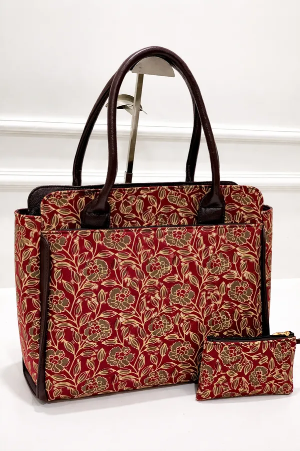 Pack_of_2_Red_And_Beige_Faux_Leather_Tote_Bag_With_Pouch_For_Women