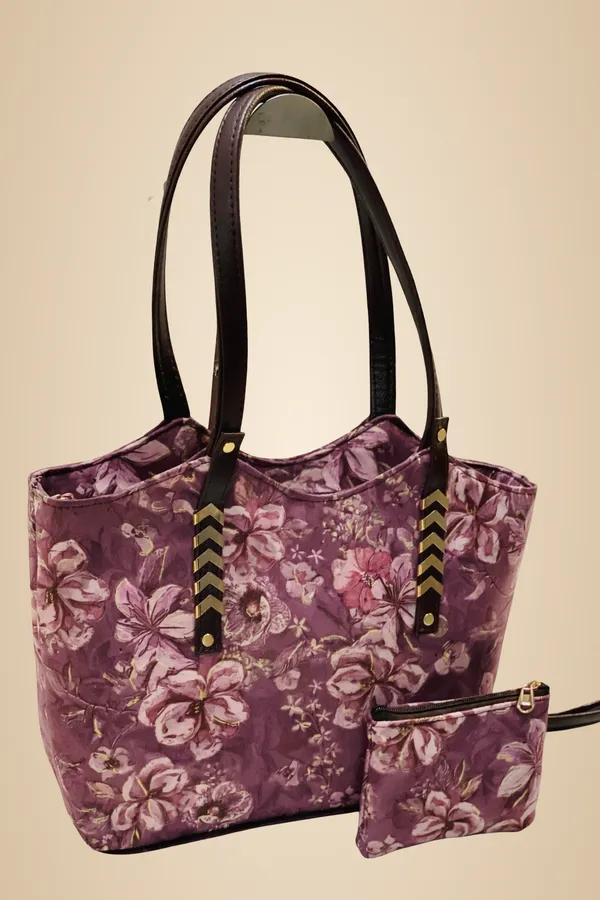 Mauve_With_Floral_Print_Tote_Bag_For_Women