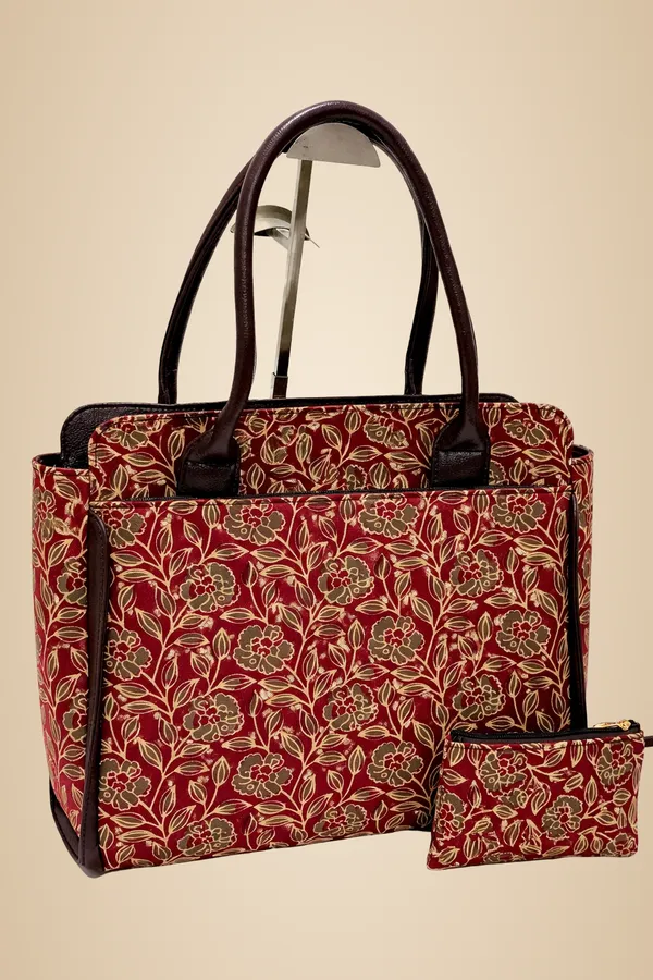 Maroon_Red_With_Gold_And_Olive_Floral_Print_Tote_Bag_For_Women