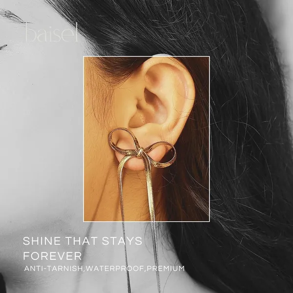 Golden_Stainless_Steel_Golden_Bow_Drop_Earrings_For_Women