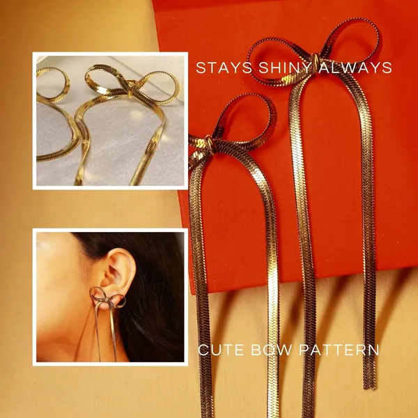 Golden_Stainless_Steel_Golden_Bow_Drop_Earrings_For_Women