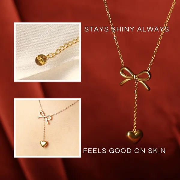 Golden_Stainless_Steel_Charm_Knot_18K_Gold_Pendant_For_Women