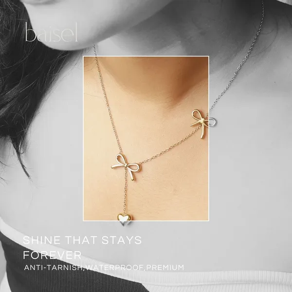 Golden_Stainless_Steel_Charm_Knot_18K_Gold_Pendant_For_Women