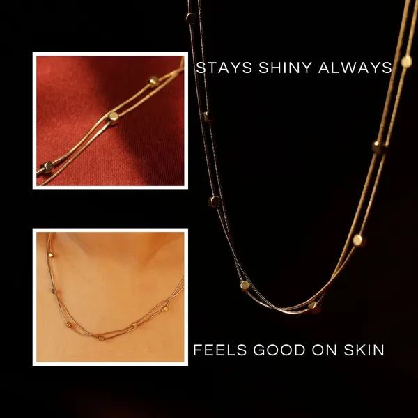 Golden_Stainless_Steel_Golden_Droplets_Double_Layered_Chain_For_Women