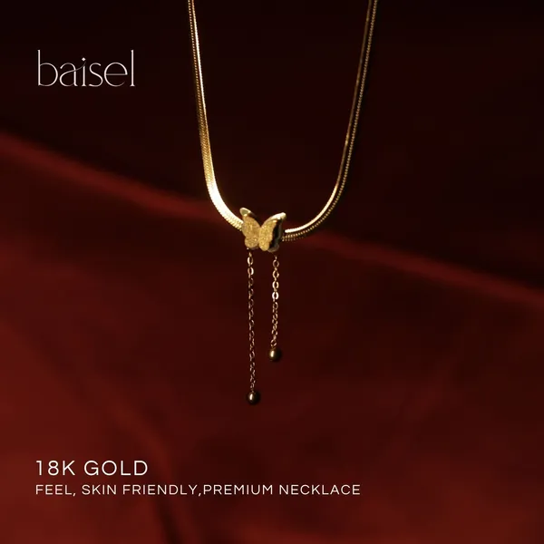 Golden_Stainless_Steel_Butterfly_Glide_Snake_Chain_For_Women