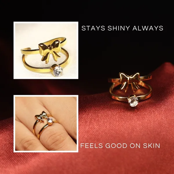 Golden_Stainless_Steel_Tiny_Bow_Finger_Ring_For_Women